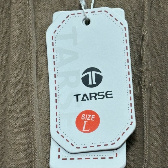 Women's Wide Leg Tan Linen Blend Pants NWT - Picture 4 of 13